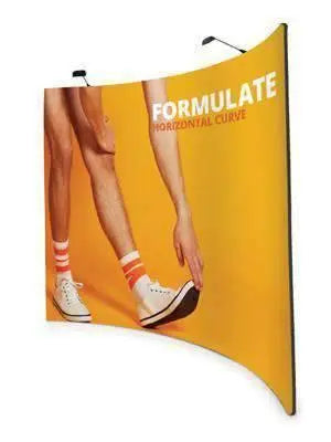Exhibition Stand Fabric - Horizontal Curve 2.4m - 3m | Formulate - Cheap Roller Banners UK
